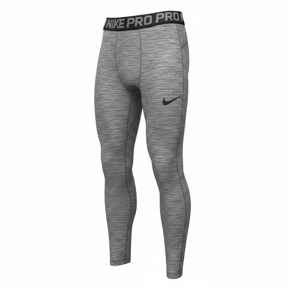 Nike Pro Compression Tights Mens S Gray Dri Fit Athletic Training Pants SWOOSH